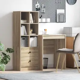 Galds Ar Atvilktni Ar Plauktu Ar Uzglabāšanu 2 Pcs Sonoma Ozols Vidaxl
