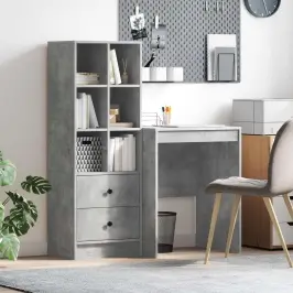 Galds Ar Atvilktni Ar Plauktu 2 Pcs Betona PelΔks Vidaxl Galds Ar Atvilktni Ar Plauktu 2 Pcs Betona PelΔks Vidaxl