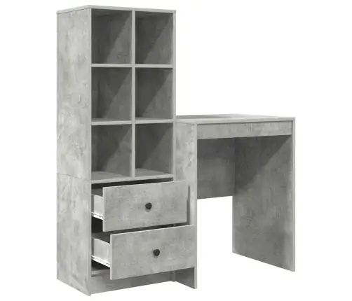 Galds Ar Uzglabāšanu Betona Pelēks Inženierizstrādājumu Koks Vidaxl