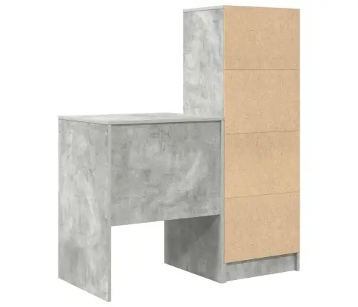 Galds Ar Uzglabāšanu Betona Pelēks Inženierizstrādājumu Koks Vidaxl