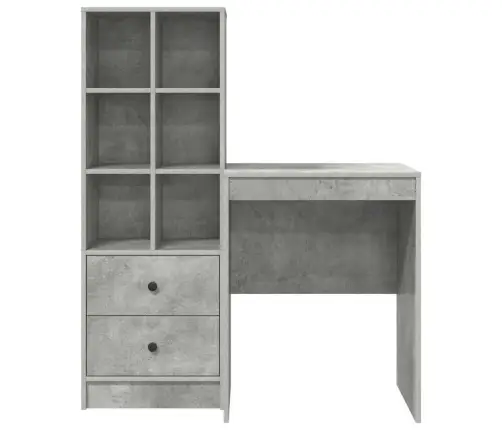 Galds Ar Uzglabāšanu Betona Pelēks Inženierizstrādājumu Koks Vidaxl