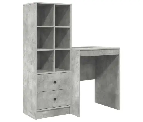 Galds Ar Uzglabāšanu Betona Pelēks Inženierizstrādājumu Koks Vidaxl