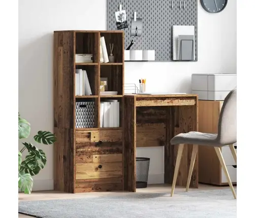 Rakstāmgalds Ar Uzglabāšanu Vecais Koks Inženierijas Koks Vidaxl