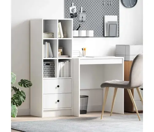 Galds Ar Uzglabāšanu Balta Inženiertehniskā Koksne Vidaxl