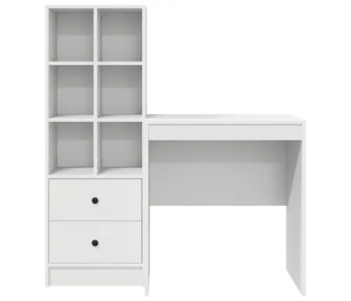 Galds Ar Uzglabāšanu Balta Inženiertehniskā Koksne Vidaxl