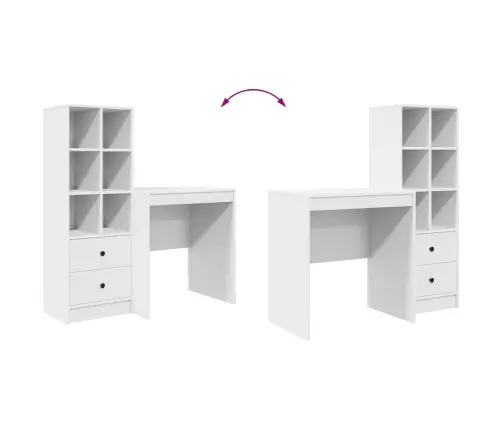 Galds Ar Uzglabāšanu Balta Inženiertehniskā Koksne Vidaxl