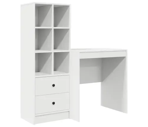 Galds Ar Uzglabāšanu Balta Inženiertehniskā Koksne Vidaxl