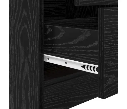 Laud Koos Hoiuruumiga 2 Pcs Must Tamm 70 X 50 X 76 Cm Tehispuit