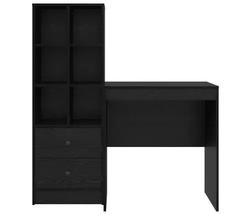 Laud Koos Hoiuruumiga 2 Pcs Must Tamm 70 X 50 X 76 Cm Tehispuit