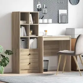 Galds Ar Atvilktni Ar Plauktu Ar Uzglabāšanu 2 Pcs Sonoma Ozols Vidaxl