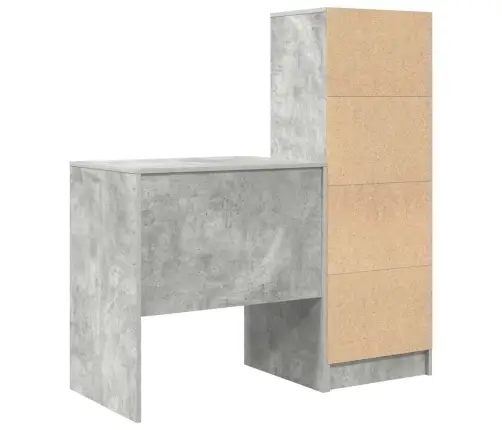 Galds Ar Uzglabāšanu Betona Pelēks Inženierijas Koks Vidaxl