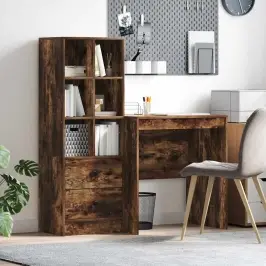 Galds Ar Uzglabāšanu 2 Pcs Dūmaka Ozols 70 X 50 X 76 Cm Vidaxl