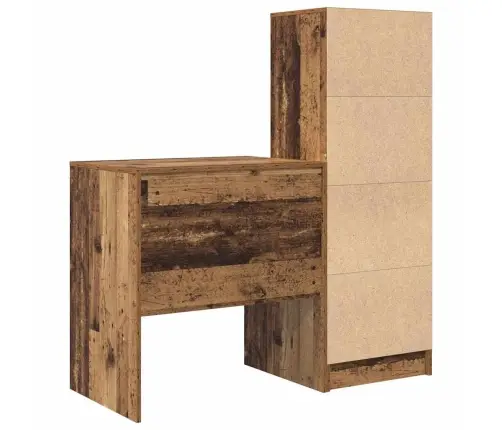 Laud Koos Hoiuruumiga Sahtliga 2 Pcs Vana Puit Tehispuit