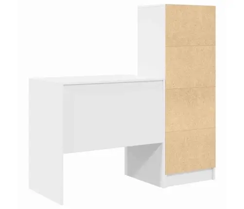 Stalas Su Saugojimo Vieta 2 Pcs Balta 80 X 50 X 76 Cm