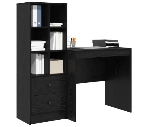 Galdiņš Ar Uzglabāšanu Melna Ozola Inženierijas Koks Vidaxl