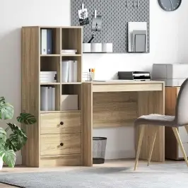 Galds Ar Atvilktni Ar Plauktu Ar Uzglabāšanu 2 Pcs Sonoma Ozols Vidaxl Galds Ar Atvilktni Ar Plauktu Ar Uzglabāšanu 2 Pcs Sonoma Ozols Vidaxl