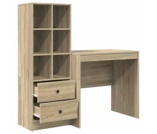 Galds Ar Uzglabāšanu Sonoma Ozols Inženierijas Koks Vidaxl