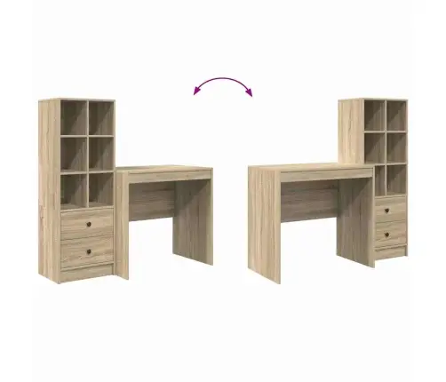 Galds Ar Uzglabāšanu Sonoma Ozols Inženierijas Koks Vidaxl