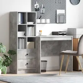 Galds Ar Atvilktni Ar Plauktu 2 Pcs Betona PelΔks Vidaxl Galds Ar Atvilktni Ar Plauktu 2 Pcs Betona PelΔks Vidaxl