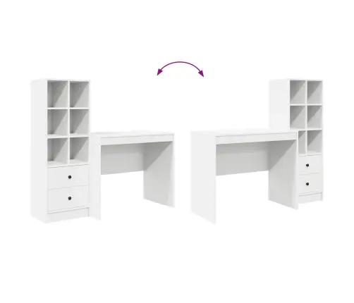 Stalas Su Stalčių 2 Pcs Balta