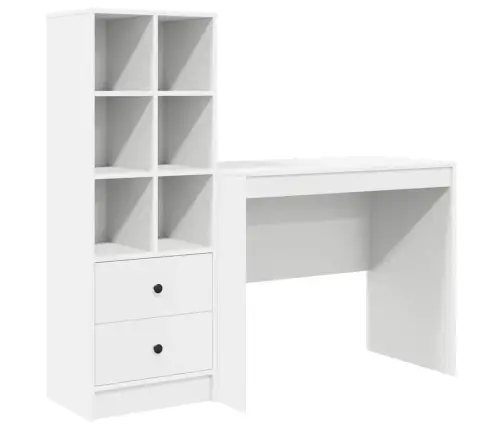 Stalas Su Stalčių 2 Pcs Balta