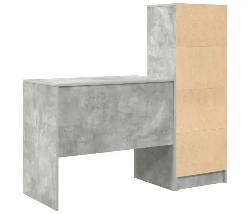 Stalas Su Stalčių 2 Pcs Betono Pilka