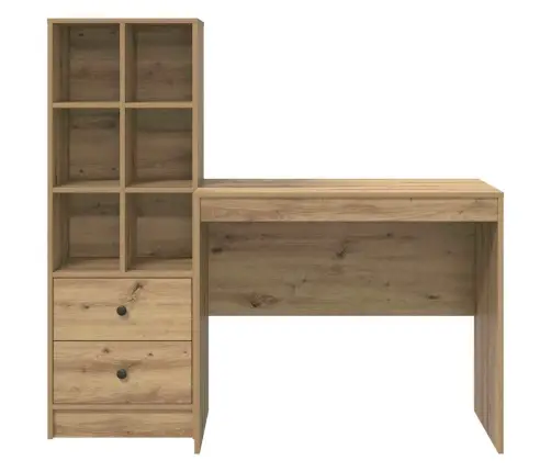 Stalas Su Saugojimo Vieta Su Stalčių 2 Pcs Artisano Ąžuolo