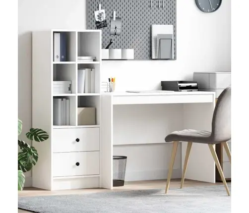 Galds Ar Uzglabāšanu Balta Koka Vidaxl