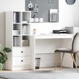 Galds Ar Atvilktni 2 Pcs Balts Vidaxl