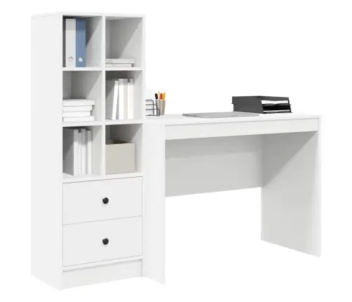 Galds Ar Uzglabāšanu Balta Koka Vidaxl