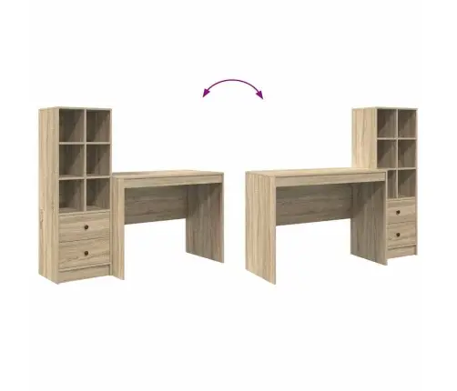 Laud Koos Hoiuruumiga 2 Pcs Sonoma Tamm 100 X 50 X 76 Cm