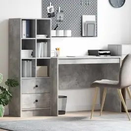 Galds Ar Atvilktni 2 Pcs Betona Pelēks Vidaxl