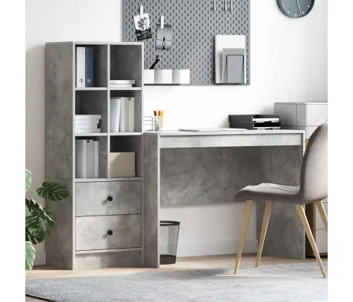 Galds Ar Uzglabāšanu 2 Pcs Betona Pelēks 100 X 50 X 76 Cm Vidaxl