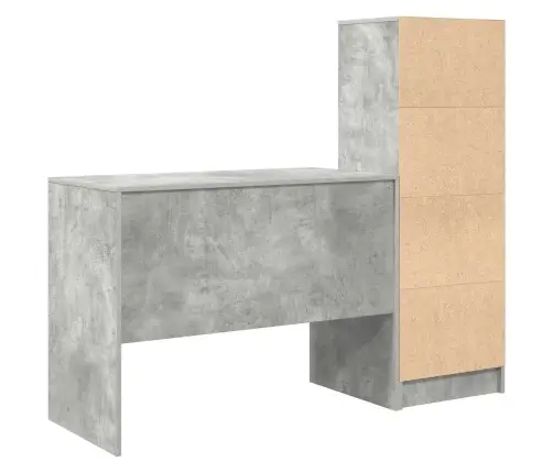 Galds Ar Uzglabāšanu 2 Pcs Betona Pelēks 100 X 50 X 76 Cm Vidaxl