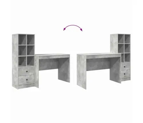 Laud Koos Hoiuruumiga 2 Pcs Betoonhall 100 X 50 X 76 Cm Laud Koos Hoiuruumiga 2 Pcs Betoonhall 100 X 50 X 76 Cm