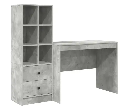 Galds Ar Uzglabāšanu 2 Pcs Betona Pelēks 100 X 50 X 76 Cm Vidaxl