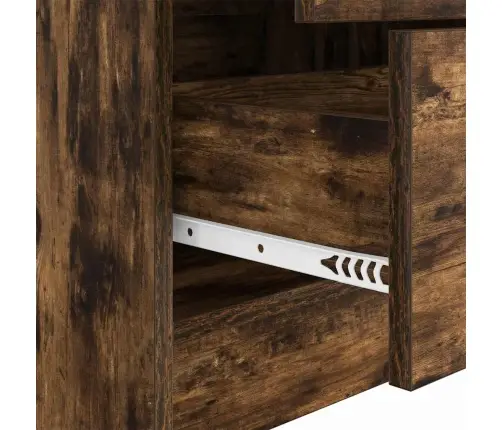 Laud Koos Hoiuruumiga 2 Pcs Suitsetatud Tamm 100 X 50 X 76 Cm