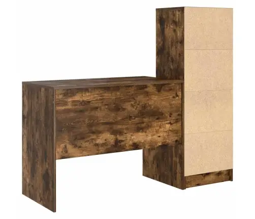 Laud Koos Hoiuruumiga 2 Pcs Suitsetatud Tamm 100 X 50 X 76 Cm