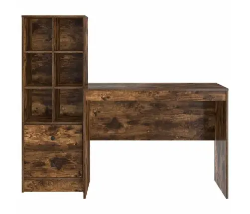 Laud Koos Hoiuruumiga 2 Pcs Suitsetatud Tamm 100 X 50 X 76 Cm