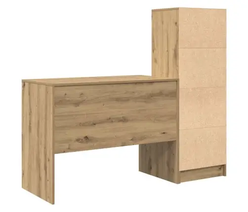 Stalas Su Saugojimo Vieta Su Stalčių 2 Pcs Artisano Ąžuolo