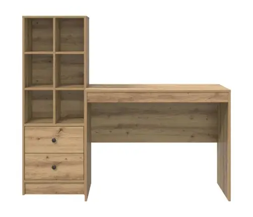 Stalas Su Saugojimo Vieta Su Stalčių 2 Pcs Artisano Ąžuolo