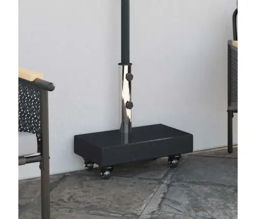 Saulessarga Pamatne Melna 45 X 25 X 45 Cm Granīts Un Tērauds Vidaxl