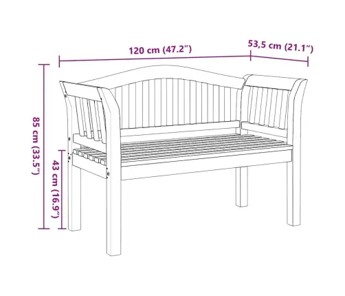 Vidaxl Dārza Sols 120X53.5X85 Cm No Cietā Ciedra