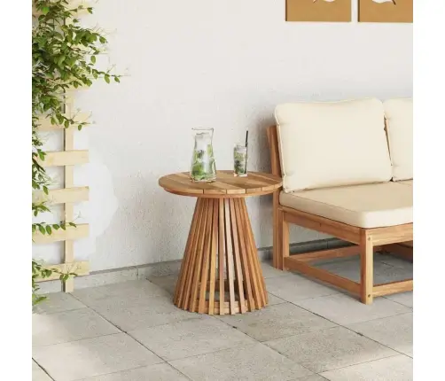 Dārza Blakus Galds Ø50X49.5 Cm Ciets Tīkkoks Vidaxl