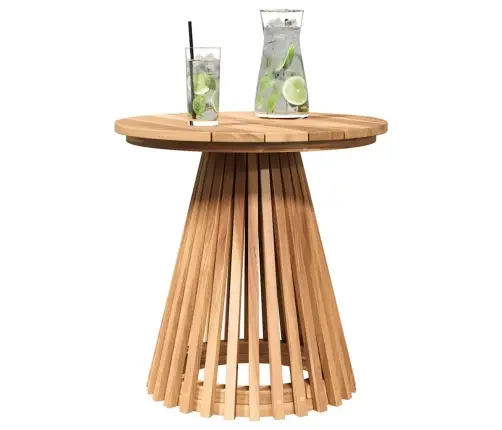 Dārza Blakus Galds Ø50X49.5 Cm Ciets Tīkkoks Vidaxl