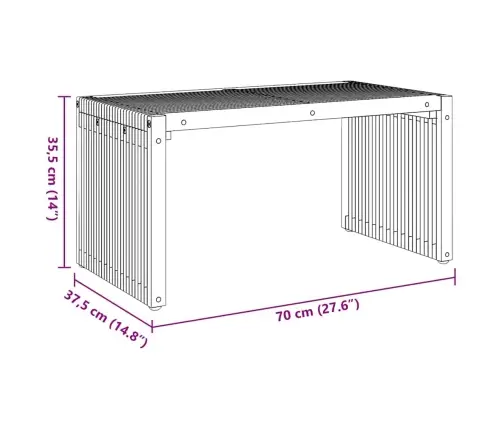 Sodo Šoninis Stalas Ruda 70 X 37.5 X 35.5 Cm Tikmedžio Masyvas