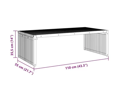 Dārza Pusgalds 110X55X35.5 Cm Masīvs Koks Tīkkoks Vidaxl