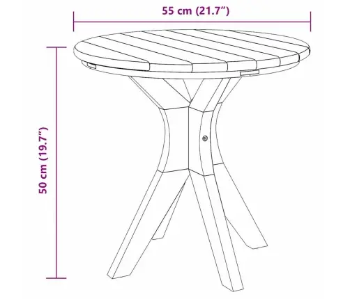 Kafijas Galdiņš Brūna 55 X 55 X 51 Cm Masīvs Tīkkoks Vidaxl