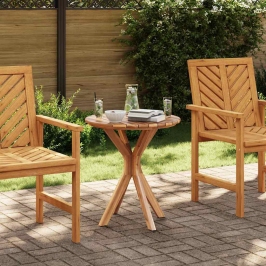 Bistro Galds Brūna 70 X 70 X 75 Cm Masīvs Tīkkoks Vidaxl