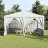 Balļu Telts Ar 8 Sānu Sienām, Balta, 4X4 M, Pe Vidaxl